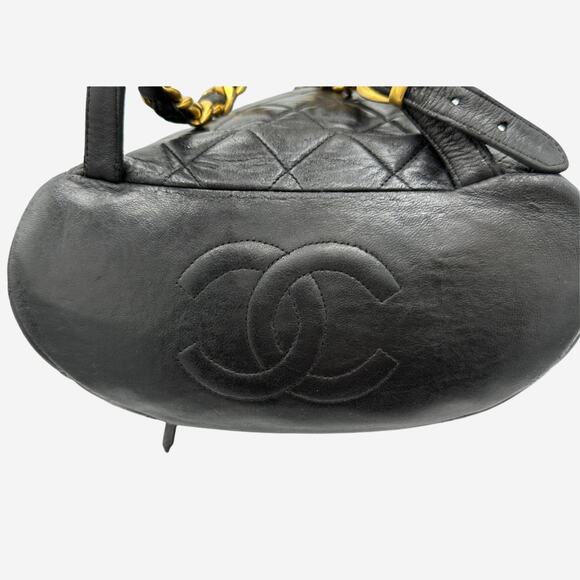 Authentic Chanel Vintage Black Duma Leather Quilted Mini backpack with 24k - Picture 5 of 13